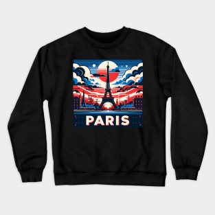 Paris Travel Retro Poster Crewneck Sweatshirt